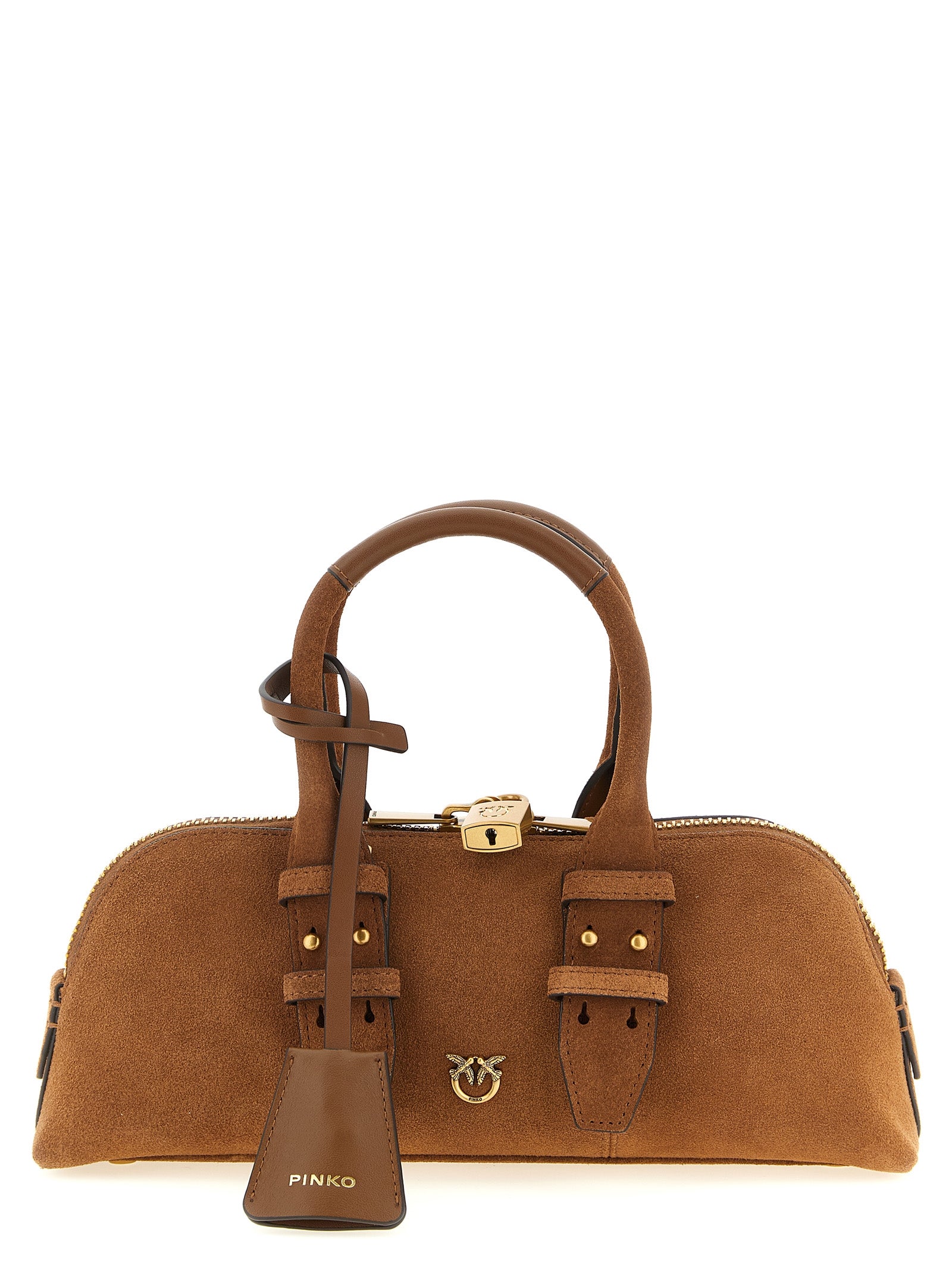 PINKO Women's Bowling Baguette Shoulder Bag Brown