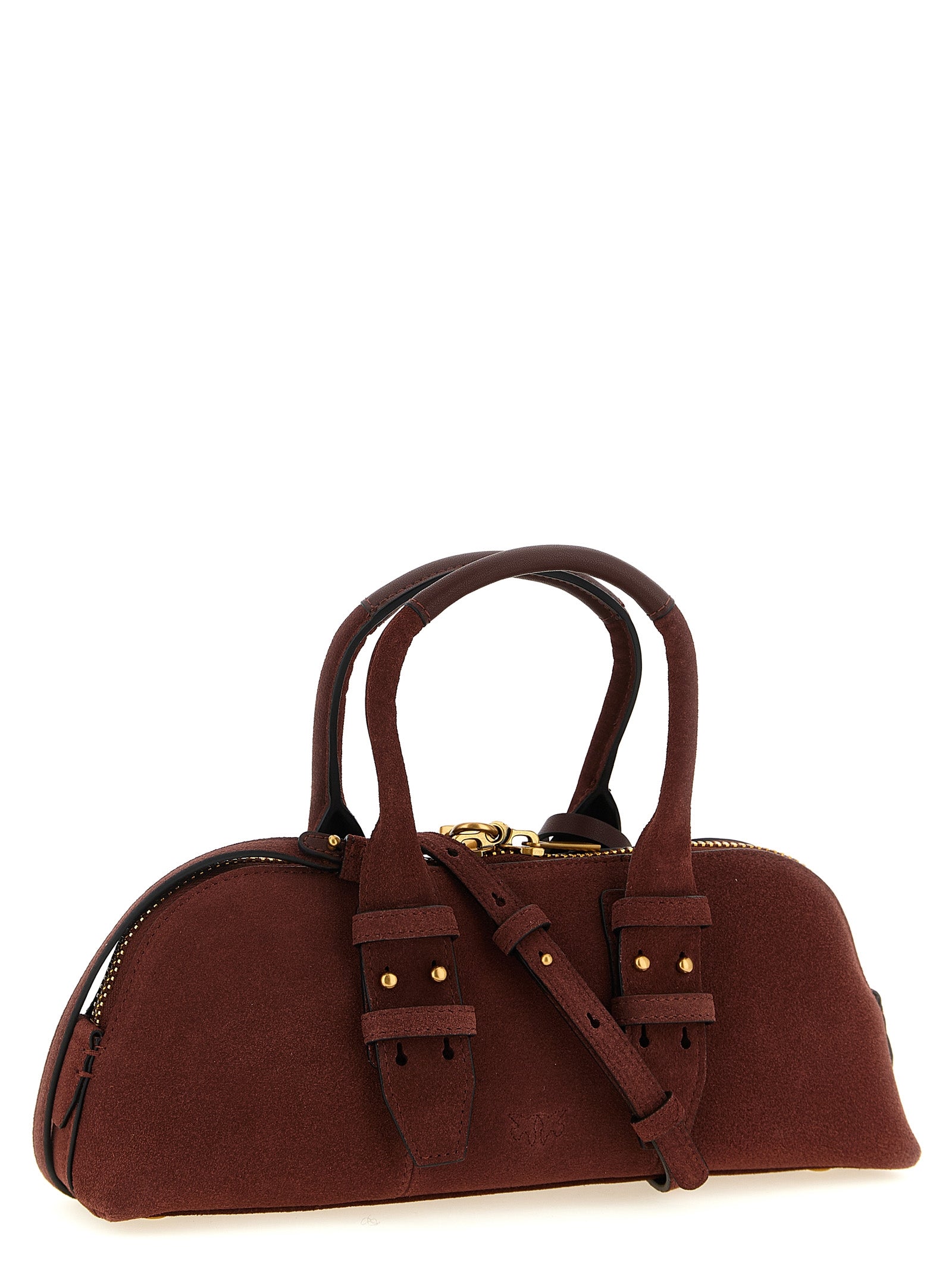 PINKO Women's Bowling Baguette Shoulder Bag Bordeaux