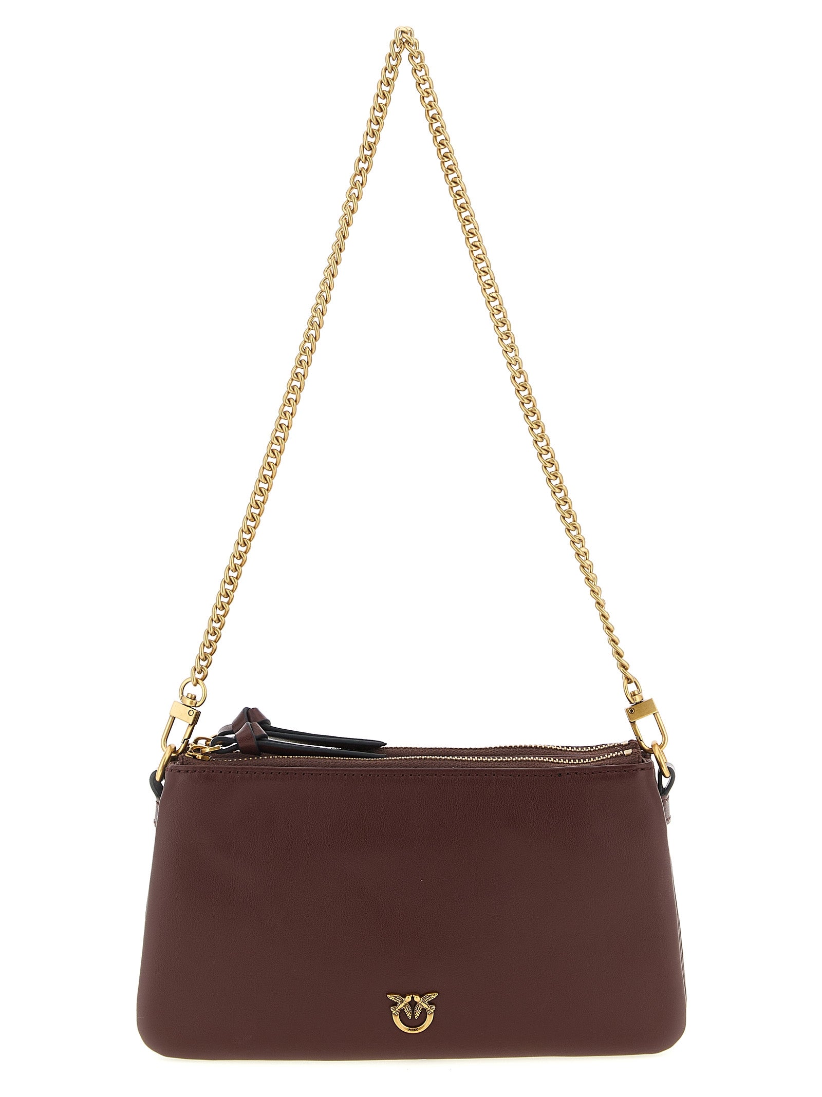 PINKO Women's Mini Double Small Crossbody Bag Bordeaux