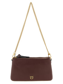 PINKO Women's Mini Double Small Crossbody Bag Bordeaux