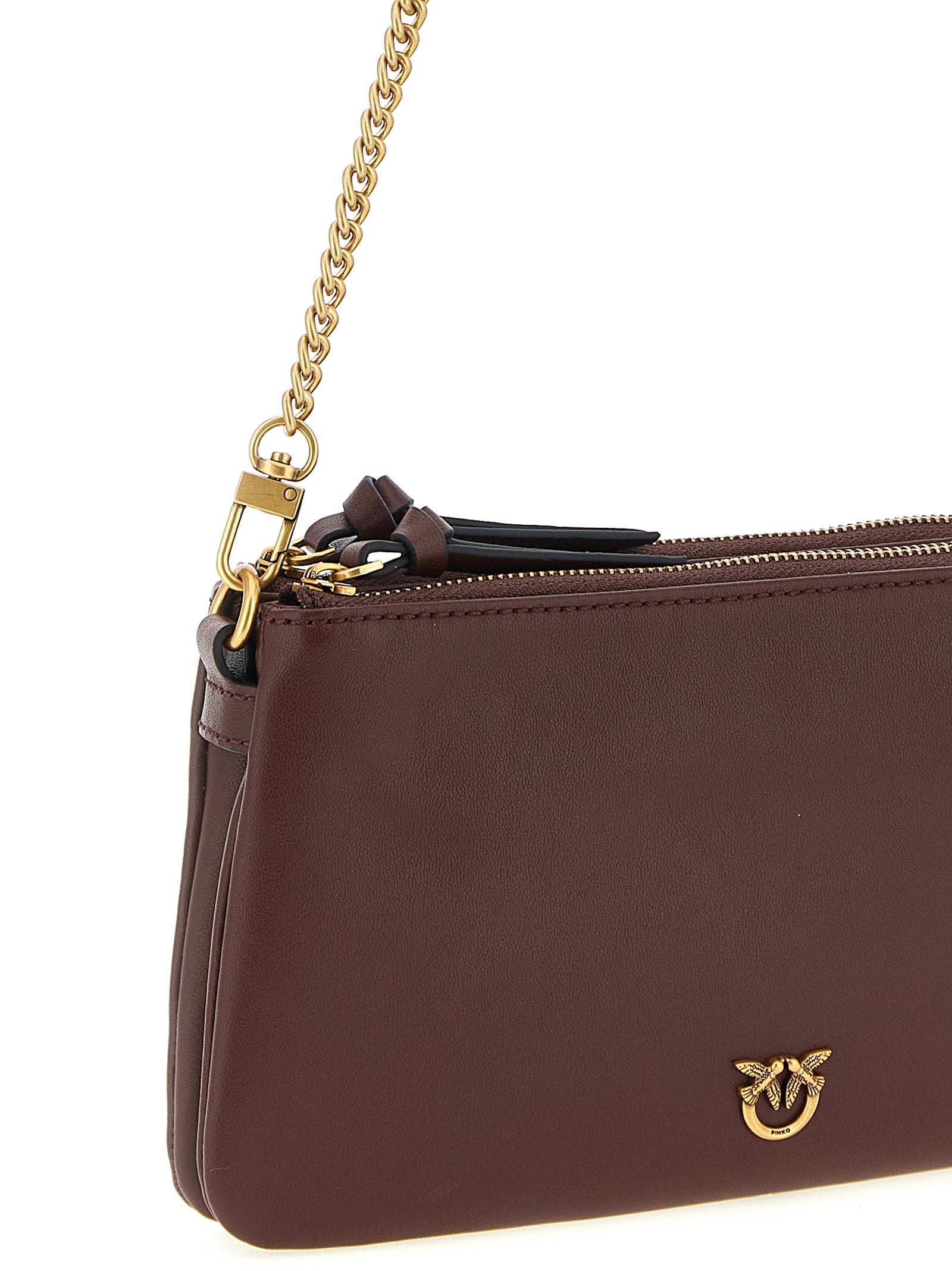 PINKO Women's Mini Double Small Crossbody Bag Bordeaux