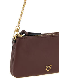 PINKO Women's Mini Double Small Crossbody Bag Bordeaux
