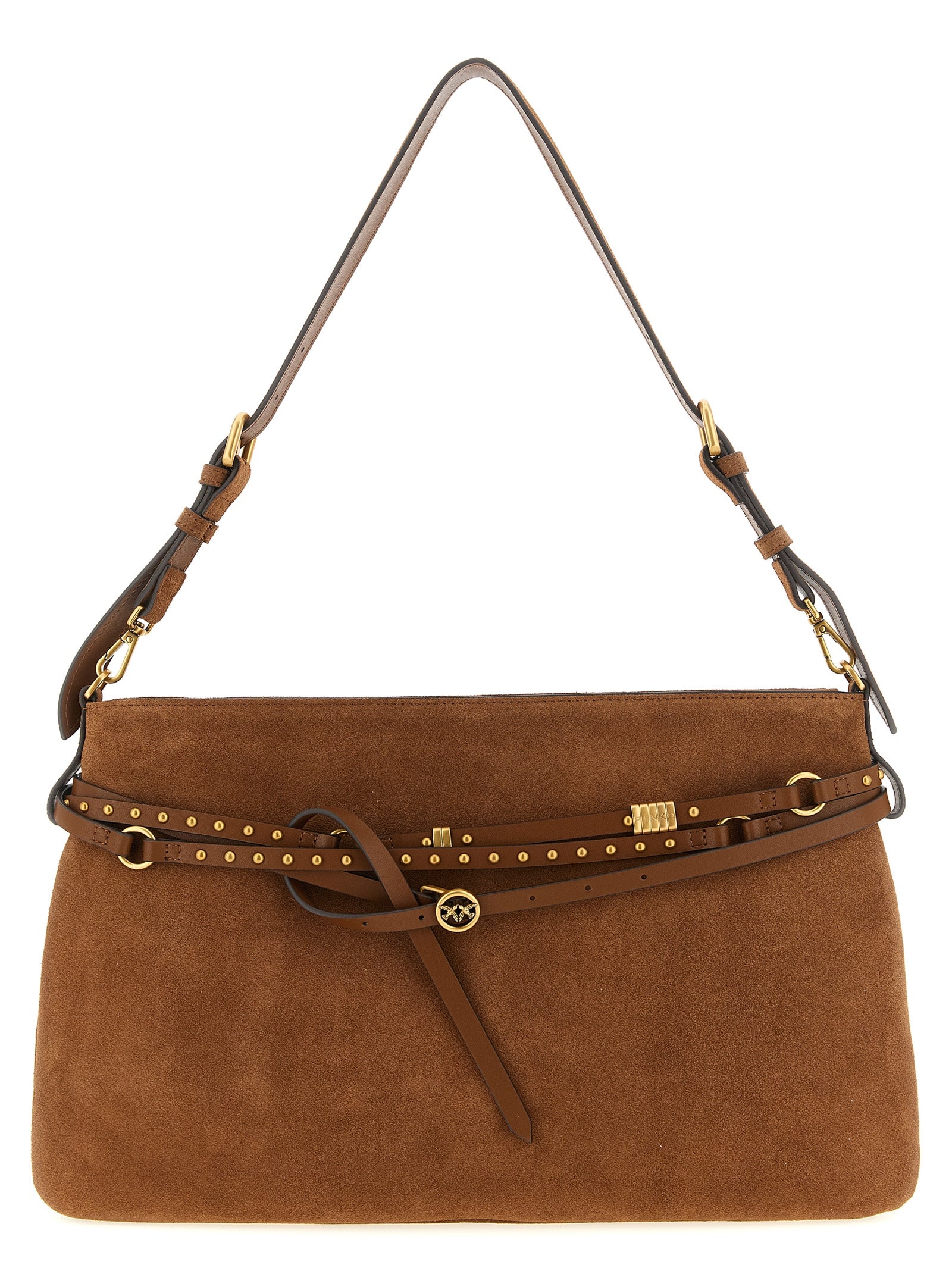 PINKO Women's Belt Large Shoulder Bag Brown