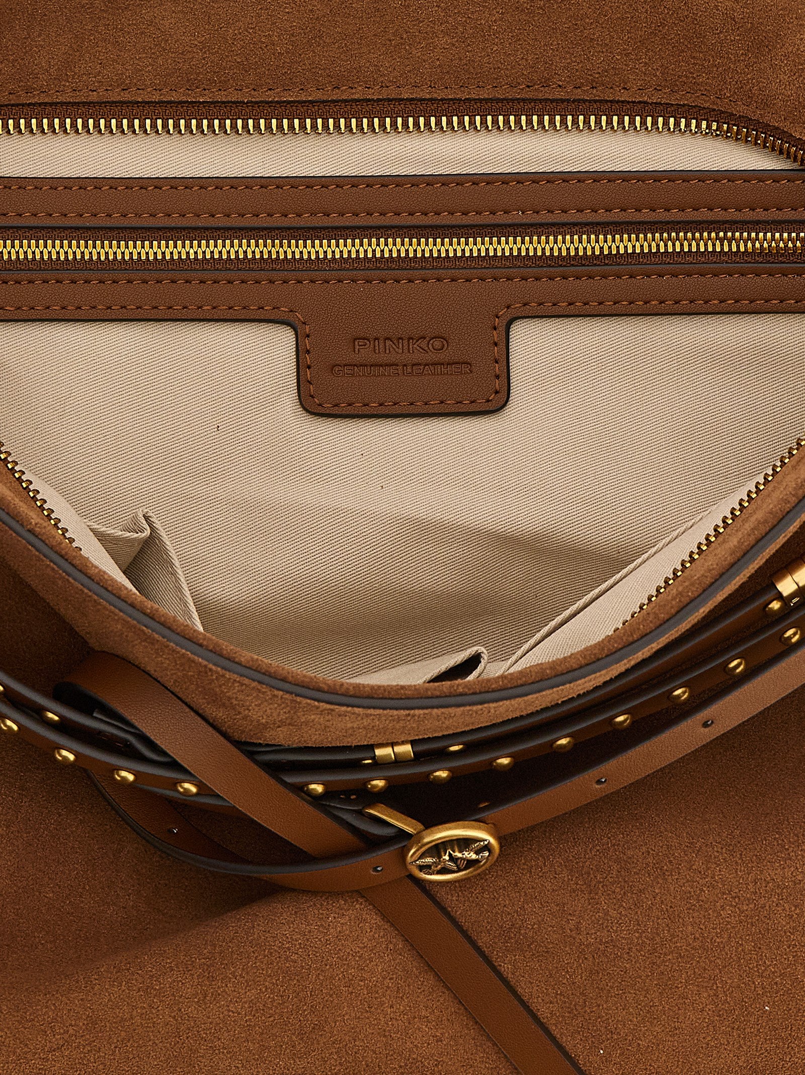 PINKO Women's Belt Large Shoulder Bag Brown