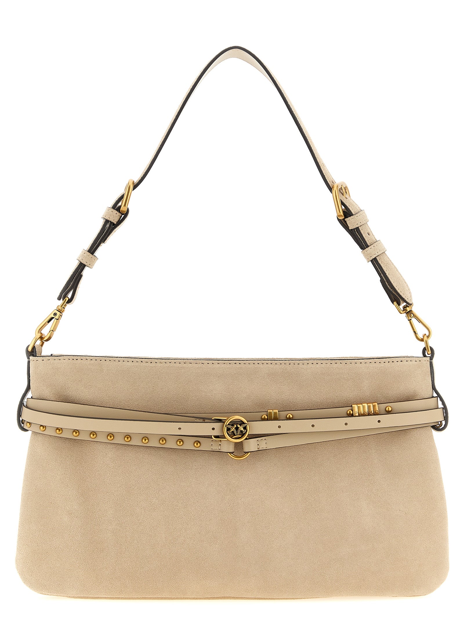 PINKO Women's Belt Medium Shoulder Bag Beige