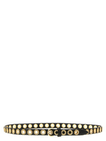 PINKO Women's Crystal Studs Belt Black