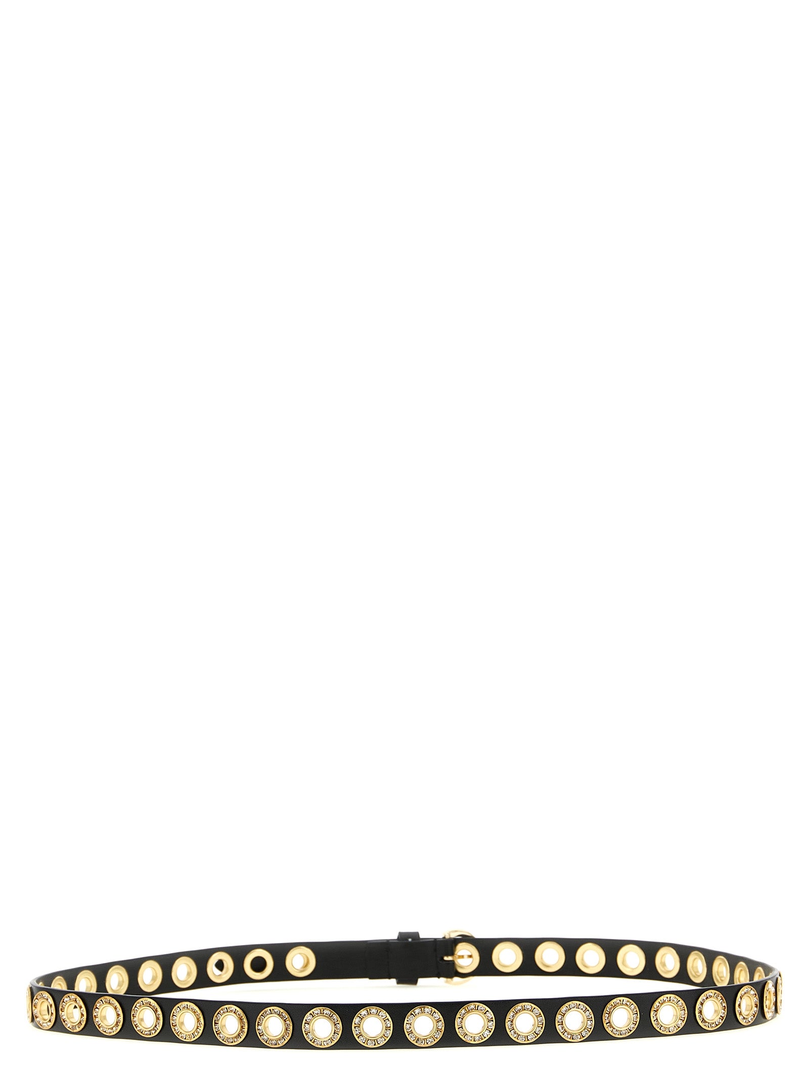 PINKO Women's Crystal Studs Belt Black