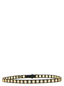 PINKO Women's Crystal Studs Belt Black