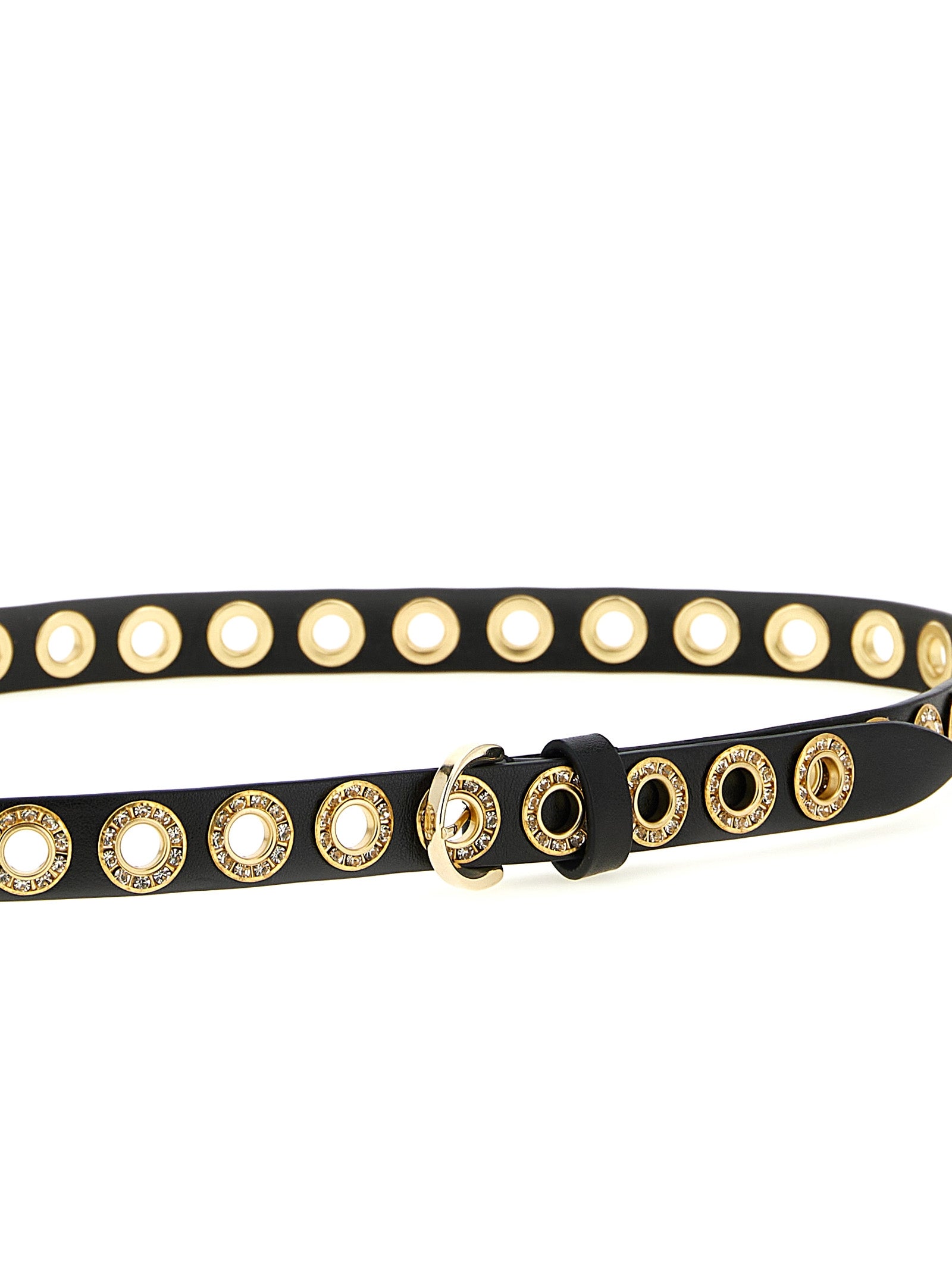 PINKO Women's Crystal Studs Belt Black