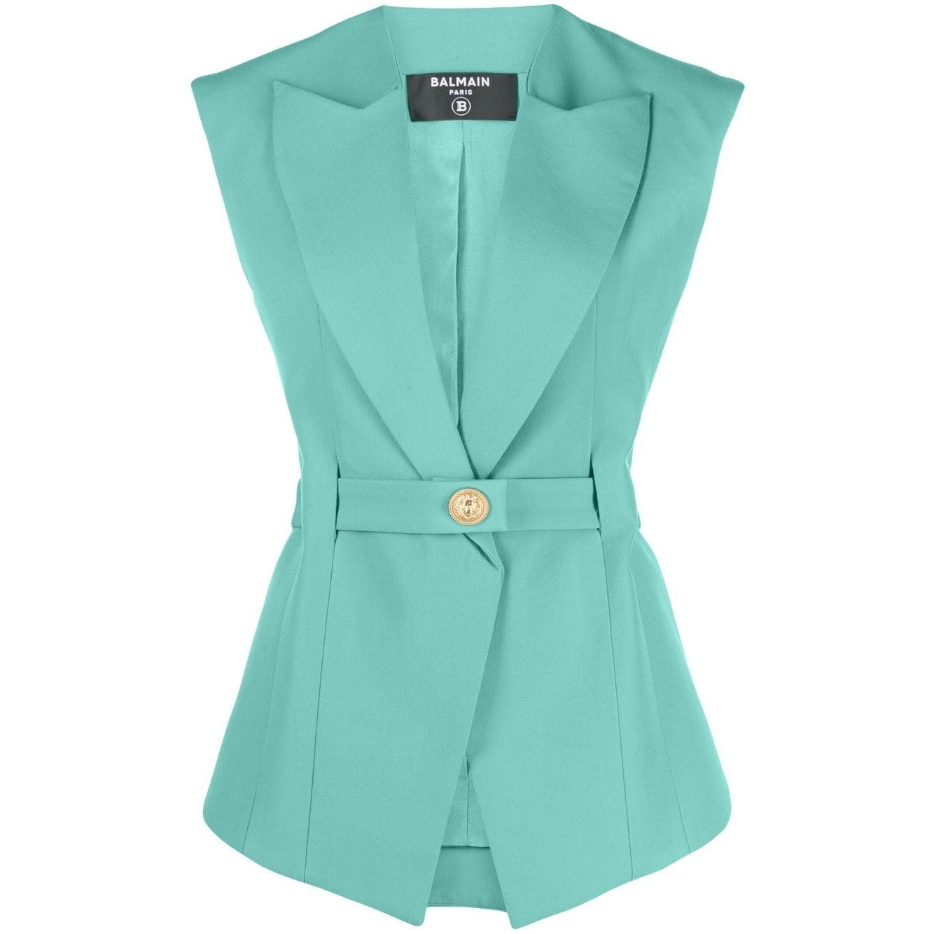 Balmain Sleeveless belted jacket