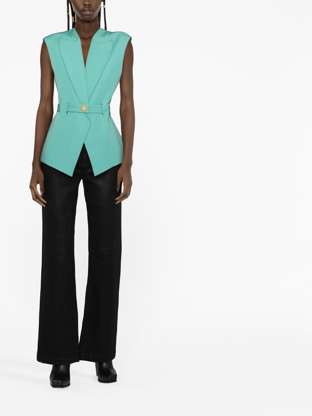 Balmain Sleeveless belted jacket