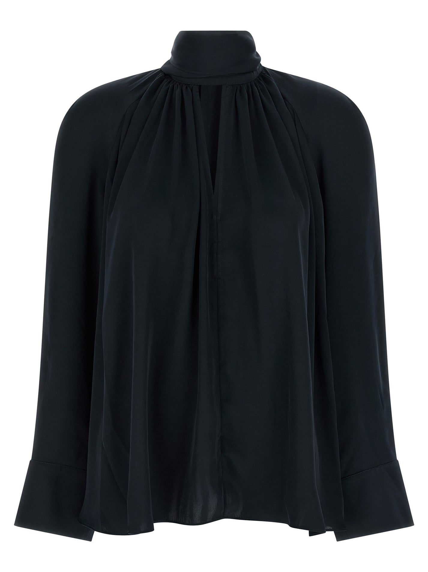 ROTATE BIRGER CHRISTENSEN - ROTATE BIRGER CHRISTENSEN Women’s Satin Bow Blouse Blue - Women’s Tops