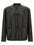 Jil Sander Leather Jacket Black