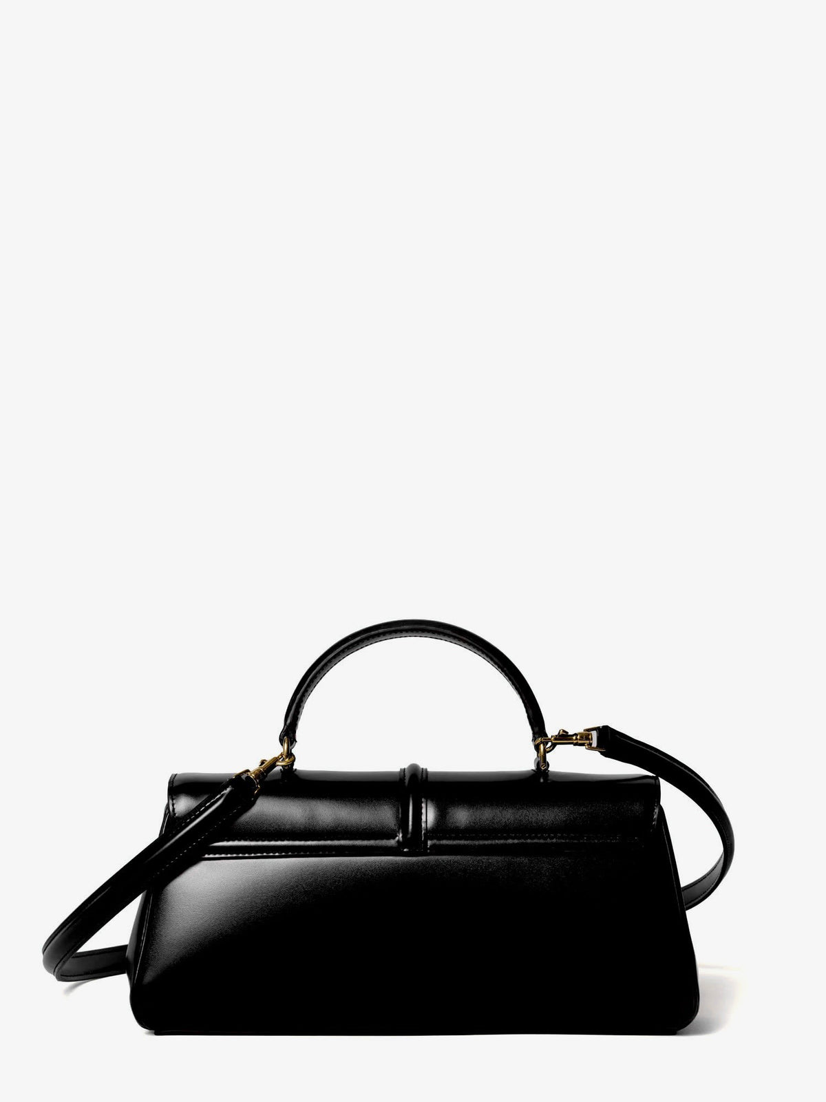 Celine Women's East West Handbag in Satin Calfskin Black, view 2