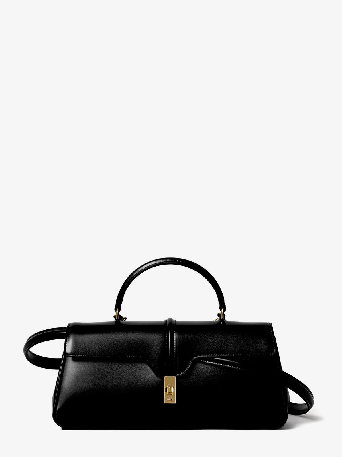 Celine Women's East West Handbag in Satin Calfskin Black