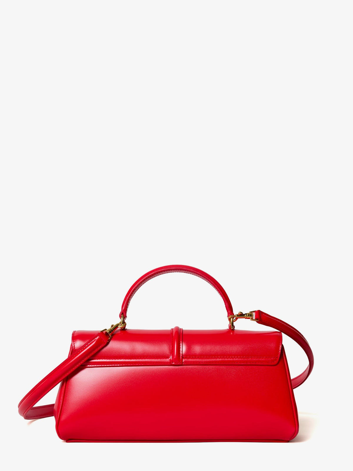 Celine Women's East West Handbag in Satin Calfskin Red, view 2