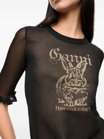 Ganni Sheer Jacquard Top