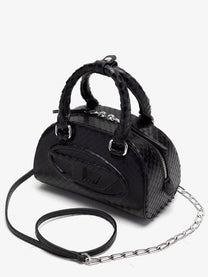 Diesel Women's Dome Python Leather Crossbody Bag Black