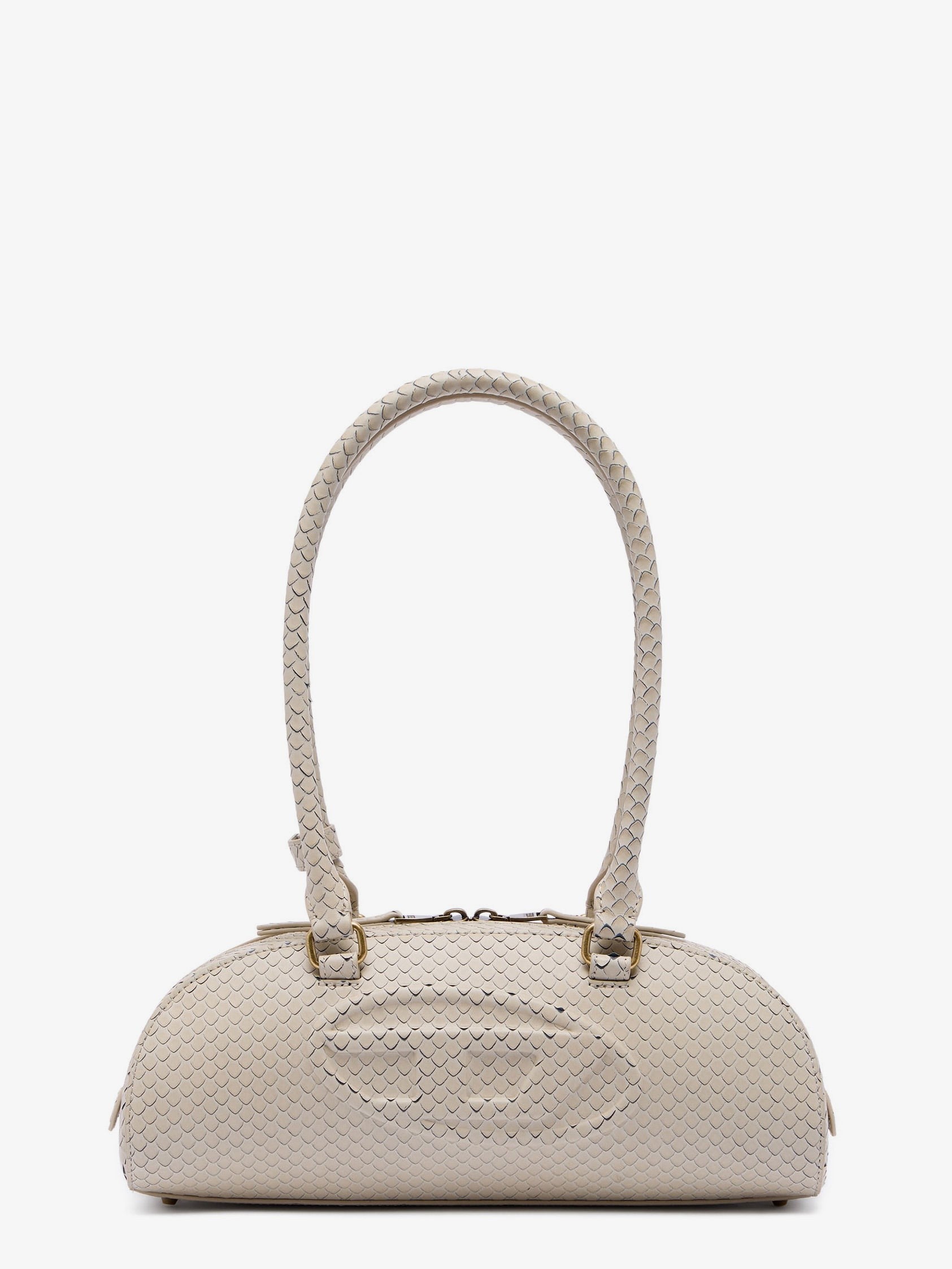 Diesel Women's Python Effect Leather Shoulder Bag Beige