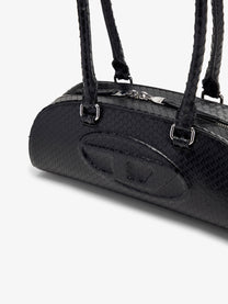 Diesel Women's Python Effect Leather Shoulder Bag Black