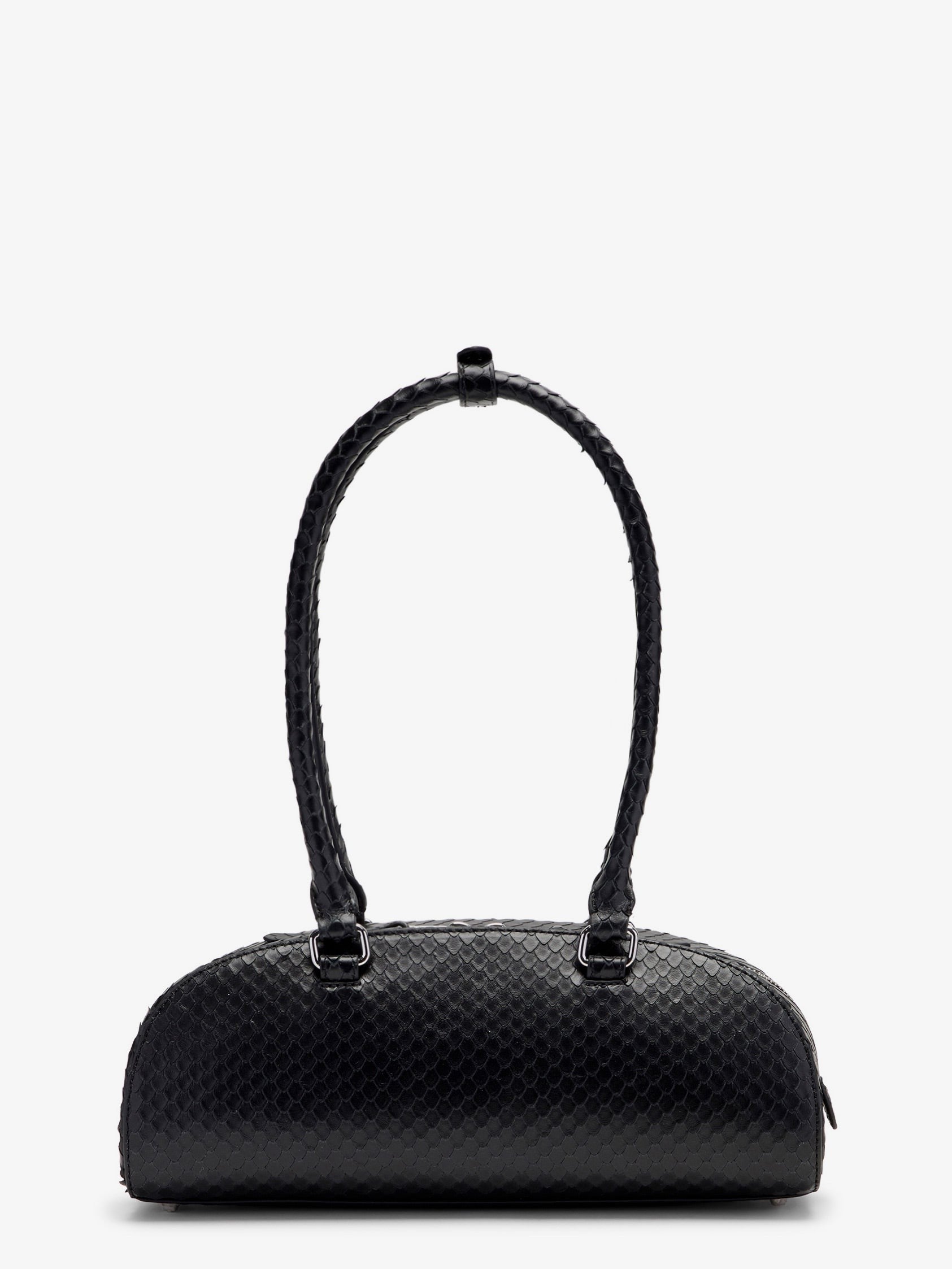 Diesel Women's Python Effect Leather Shoulder Bag Black