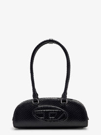 Diesel Women's Python Effect Leather Shoulder Bag Black