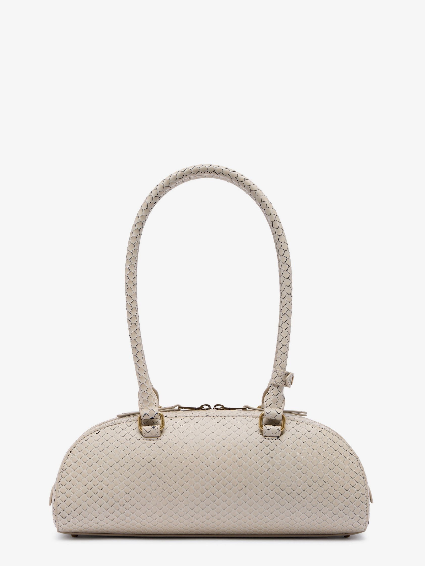 Diesel Women's Python Effect Leather Shoulder Bag Beige