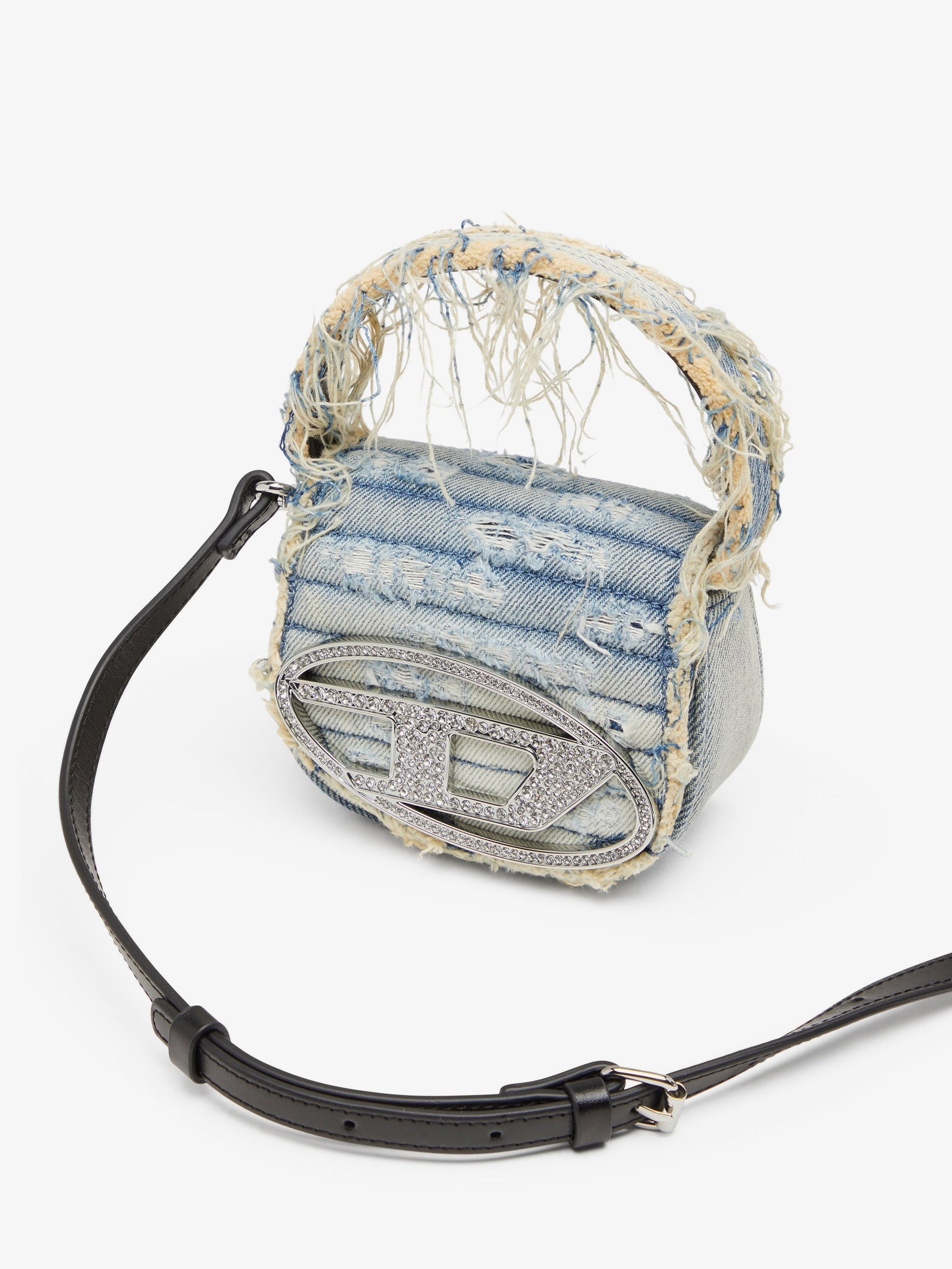 Diesel Women's XS Denim Crossbody Bag Grey