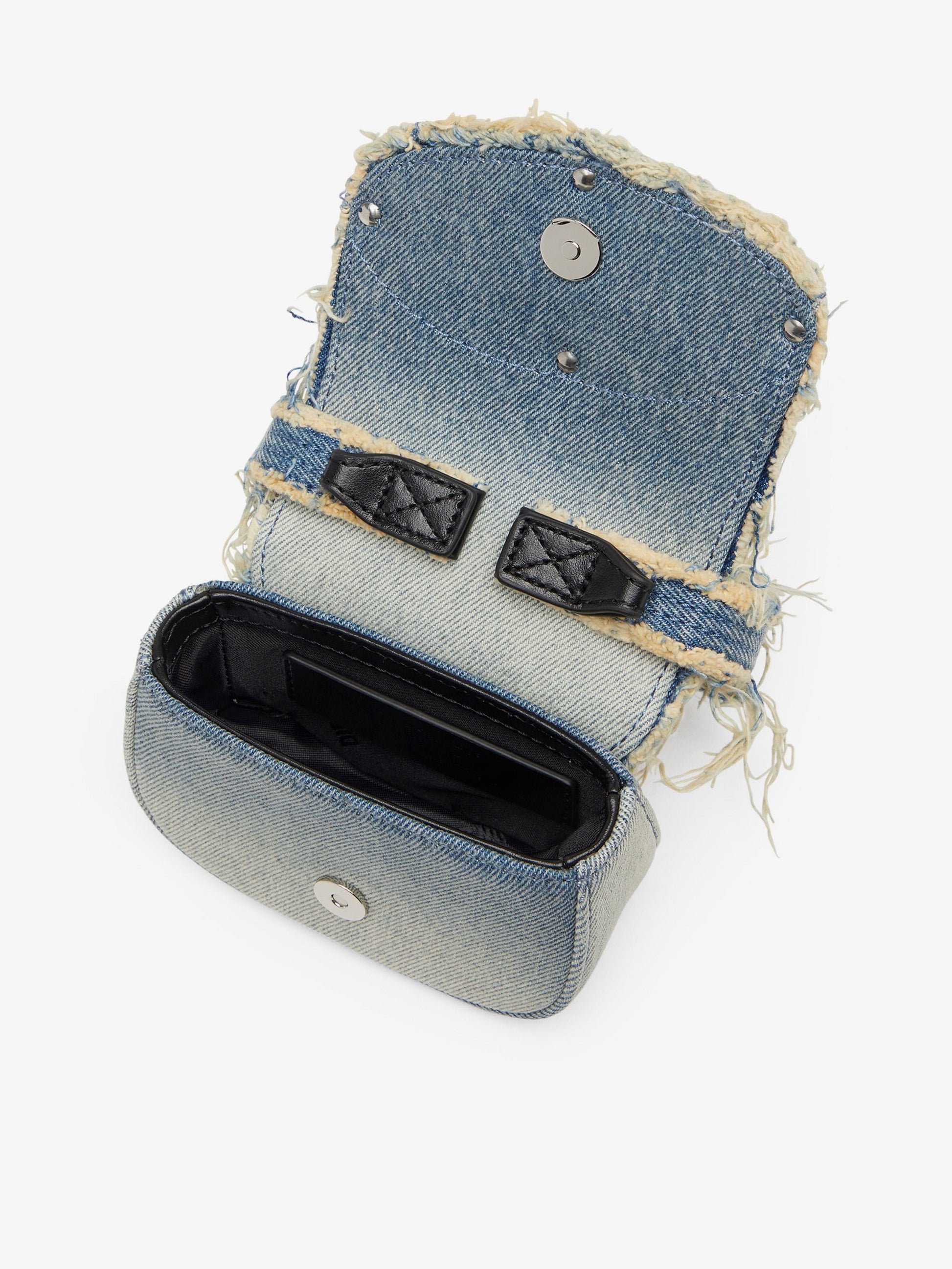 Diesel Women's XS Denim Crossbody Bag Grey