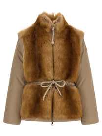 Moncler Blaireau Down Jacket Beige