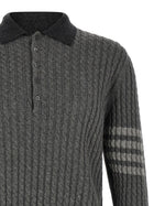 Thom Browne Trompe Loeil Polo Shirt Grey, view 3