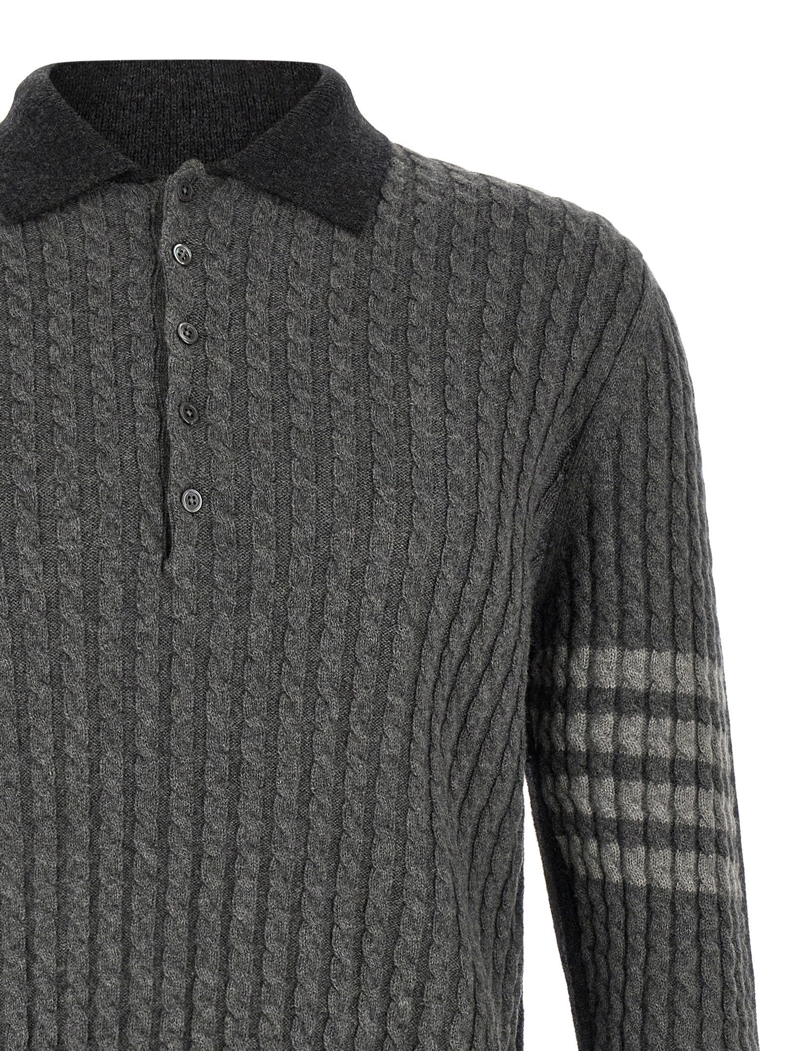 Thom Browne Trompe Loeil Polo Shirt Grey