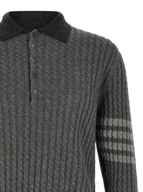 Thom Browne Trompe Loeil Polo Shirt Grey