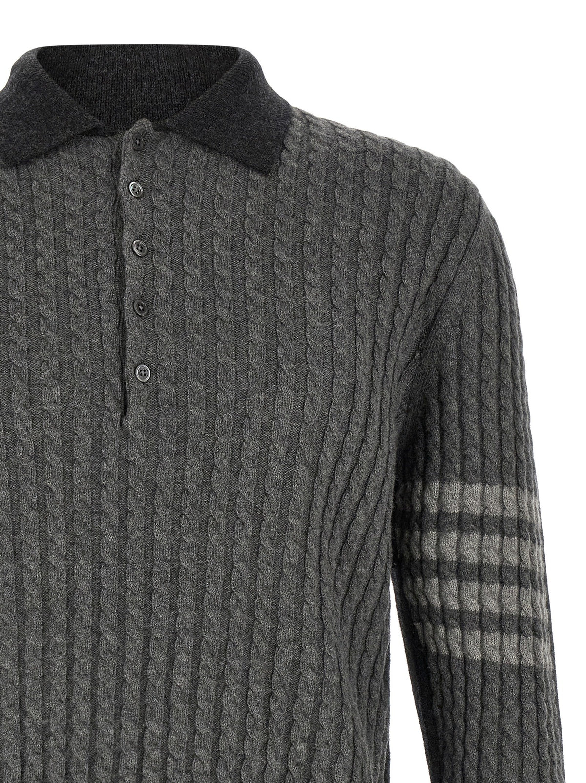 Thom Browne Trompe Loeil Polo Shirt Grey, view 3