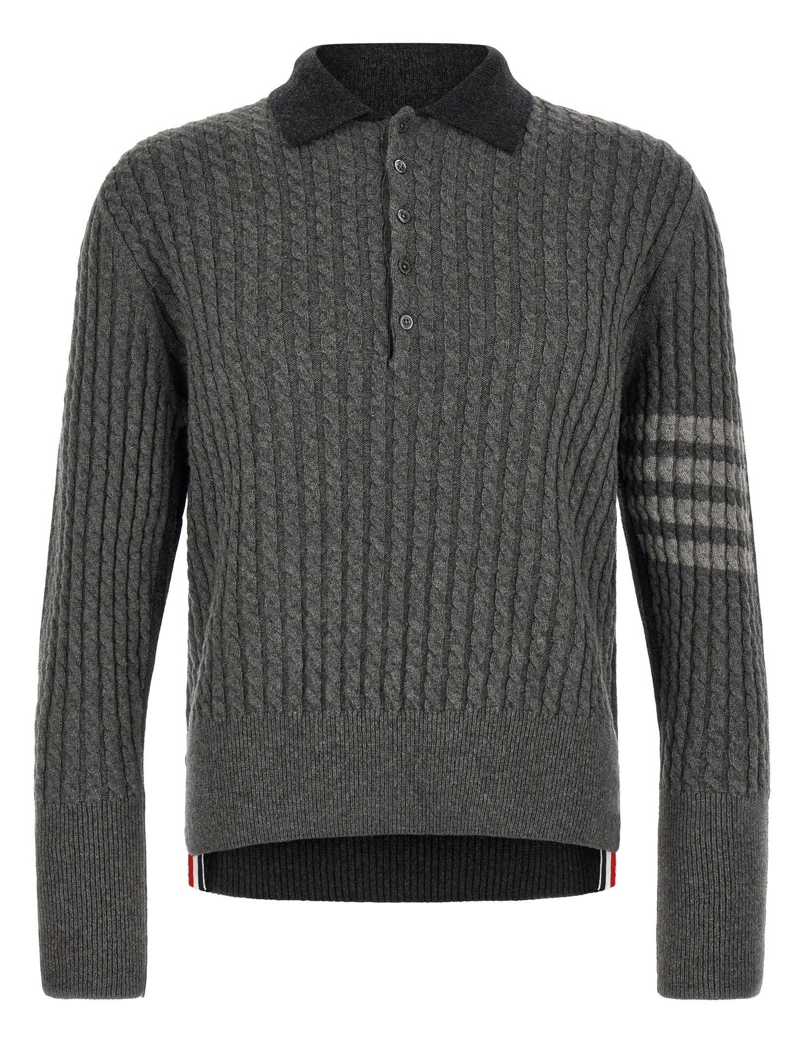 Thom Browne Trompe Loeil Polo Shirt Grey
