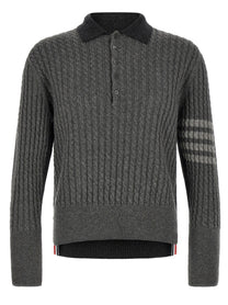 Thom Browne Trompe Loeil Polo Shirt Grey