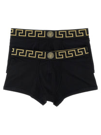 Versace Boxer Trunk Greca Pattern Black