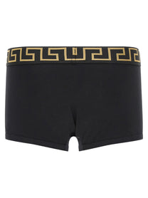Versace Boxer Trunk Greca Pattern Black