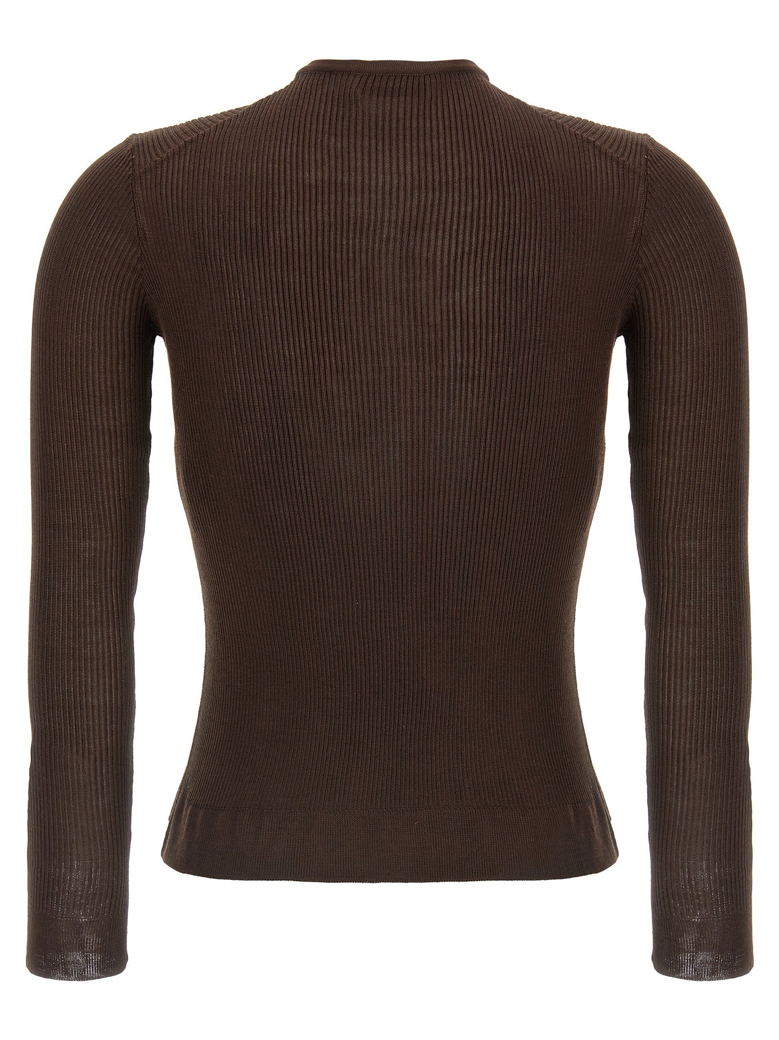 Magda Butrym Silk Sweater Brown