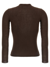Magda Butrym Silk Sweater Brown