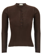 Magda Butrym Silk Sweater Brown
