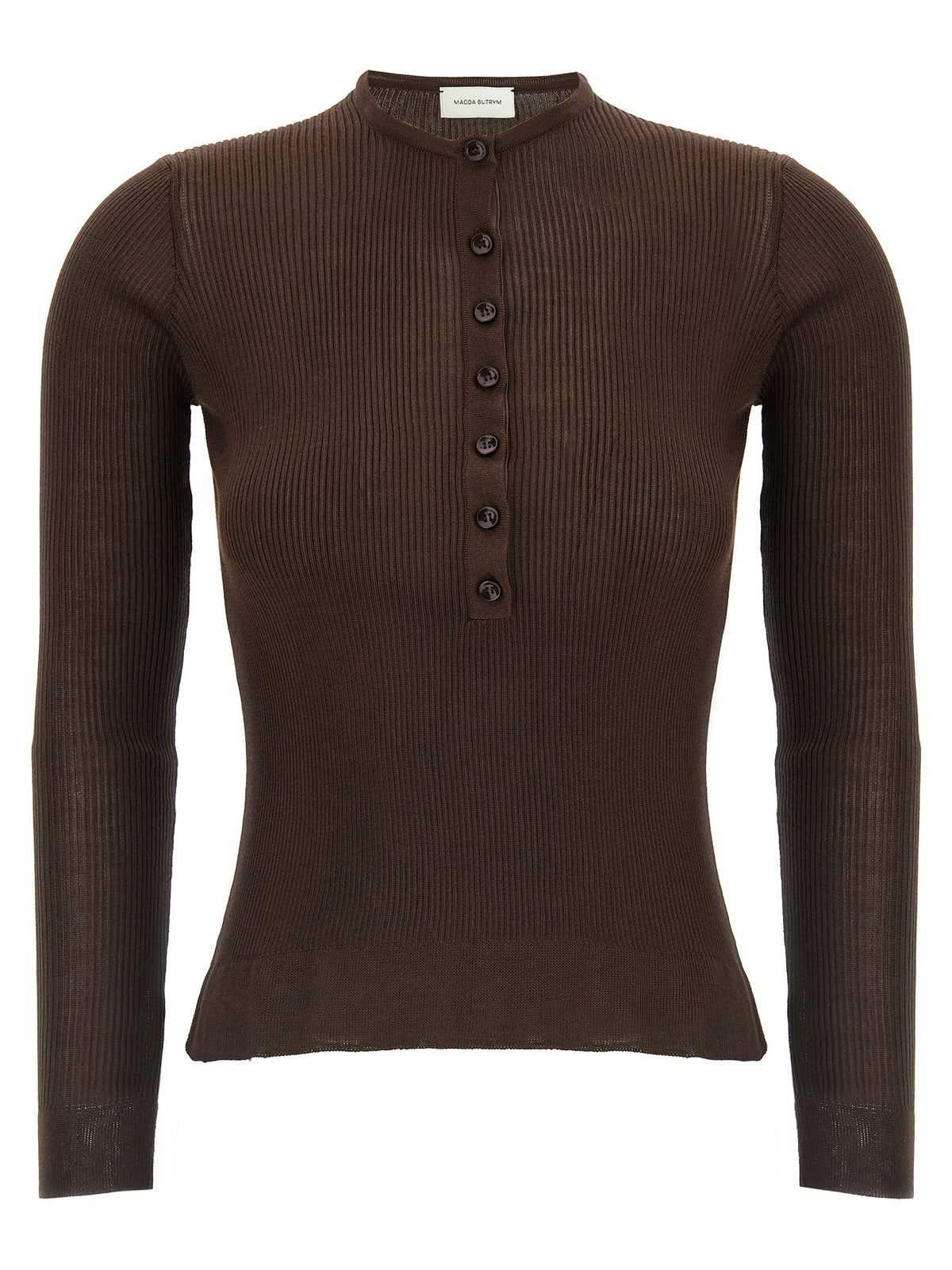 Magda Butrym Silk Sweater Brown