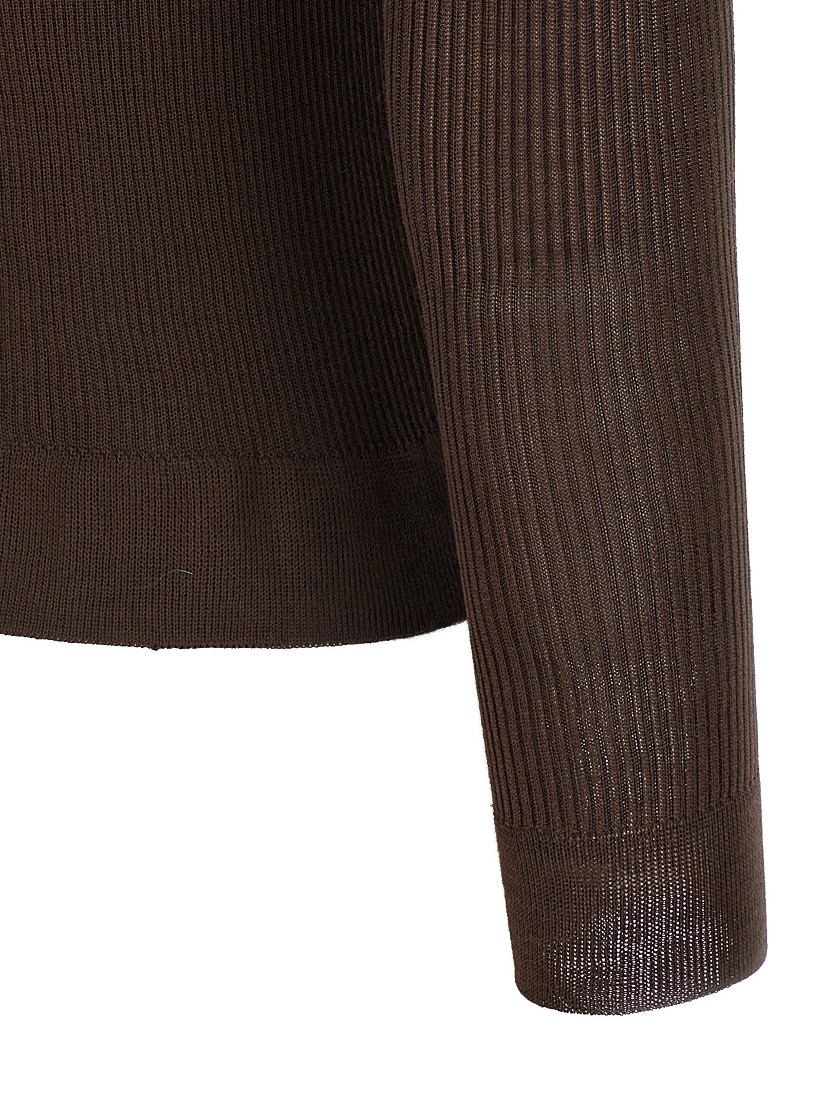 Magda Butrym Silk Sweater Brown