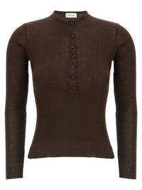 Magda Butrym Silk Sweater Brown
