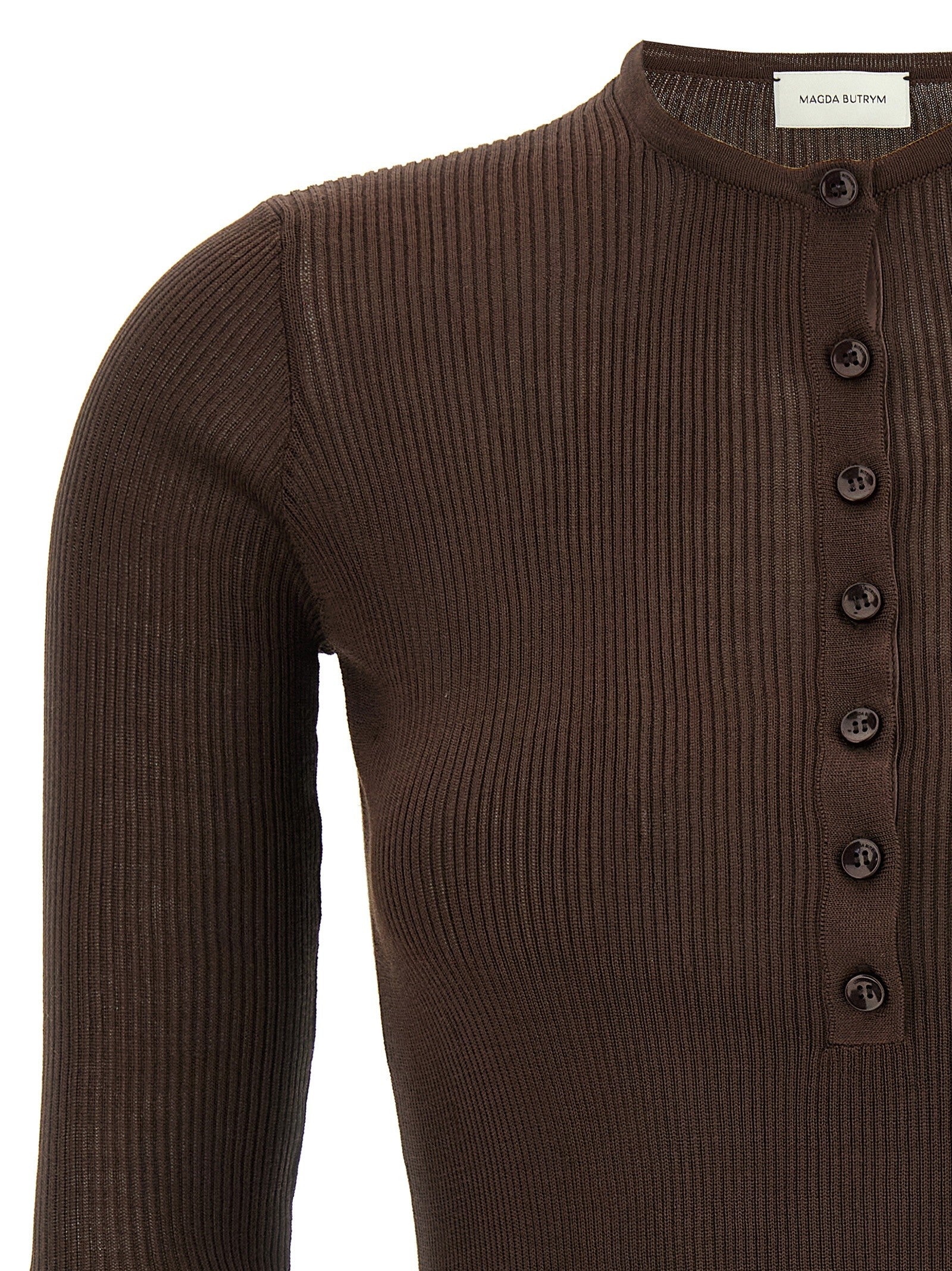 Magda Butrym Silk Sweater Brown
