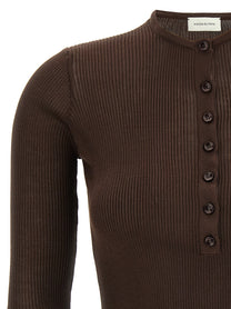 Magda Butrym Silk Sweater Brown