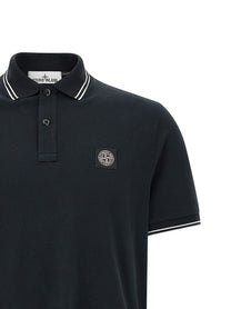 Stone Island Men's Organic Cotton Polo Shirt Blue