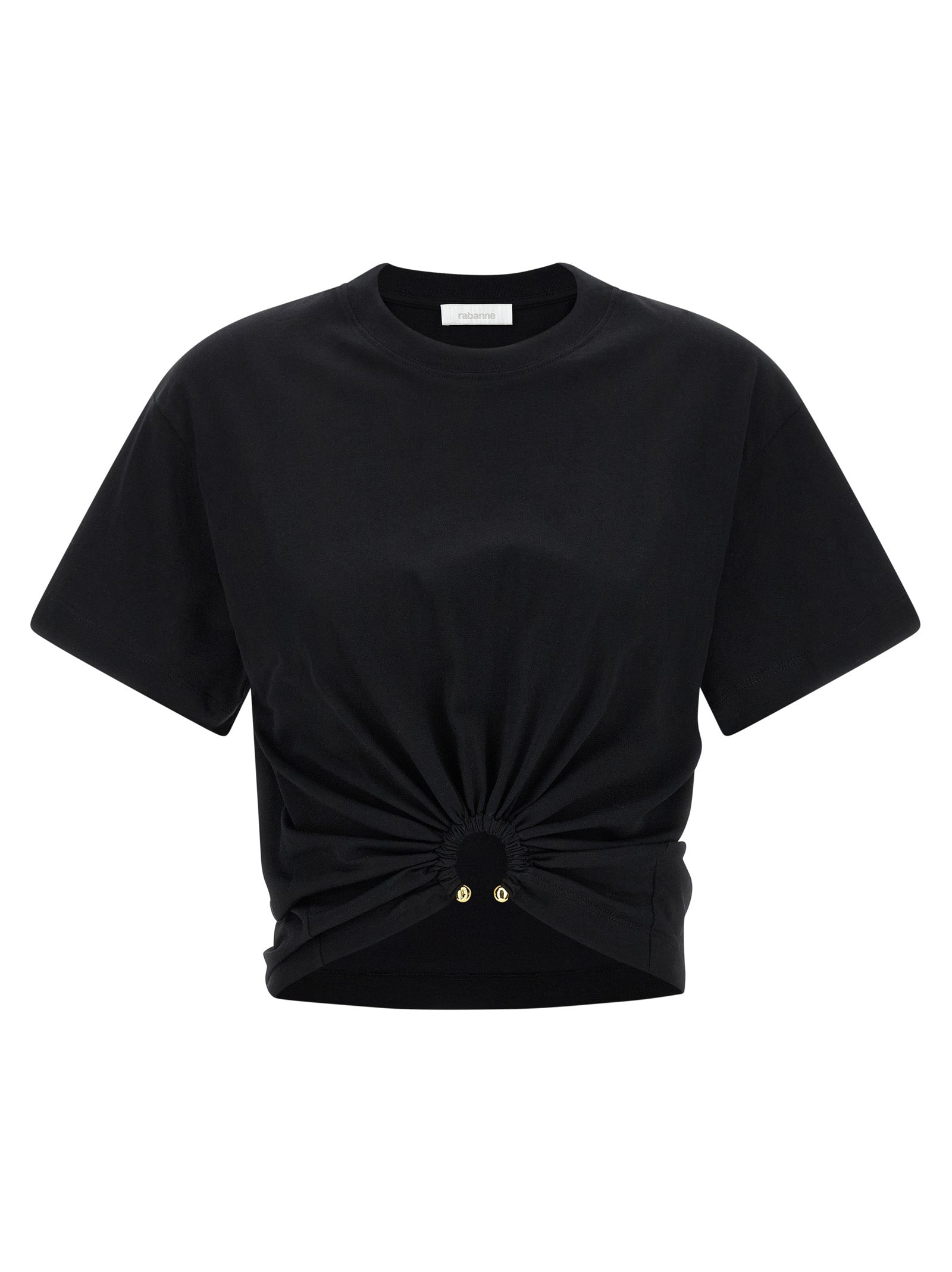 PACO RABANNE - PACO RABANNE Women’s Piercing T-Shirt Black - Women’s Tops