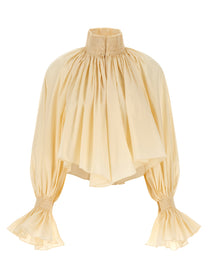 KHAITE - KHAITE Women’s Durer Shirt Beige - Women’s Tops