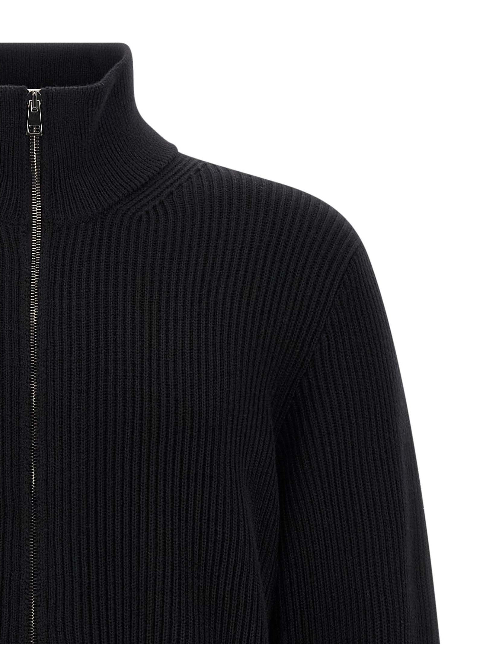 ROBERTO COLLINA - ROBERTO COLLINA Men’s Ribbed Cardigan Black - Men’s Knitwear